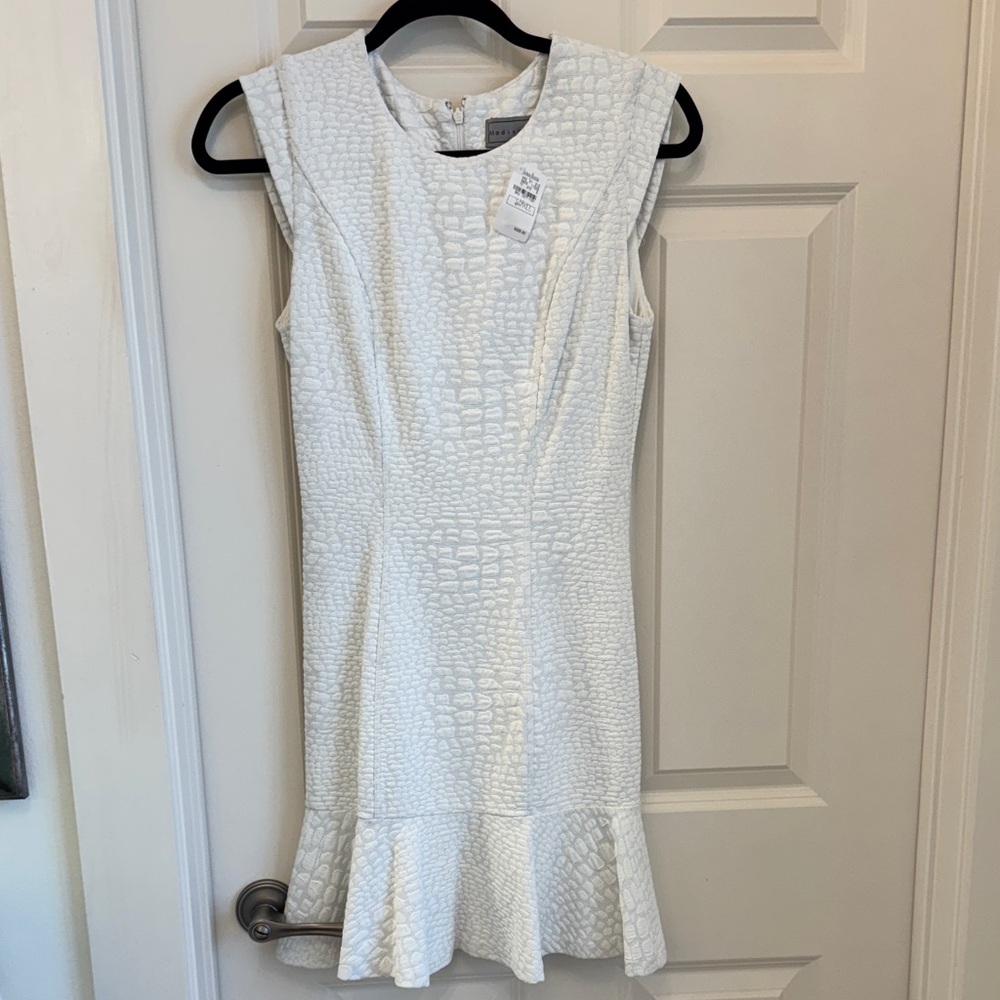 Madison Ivory Textured Sleeveless Mini Dress